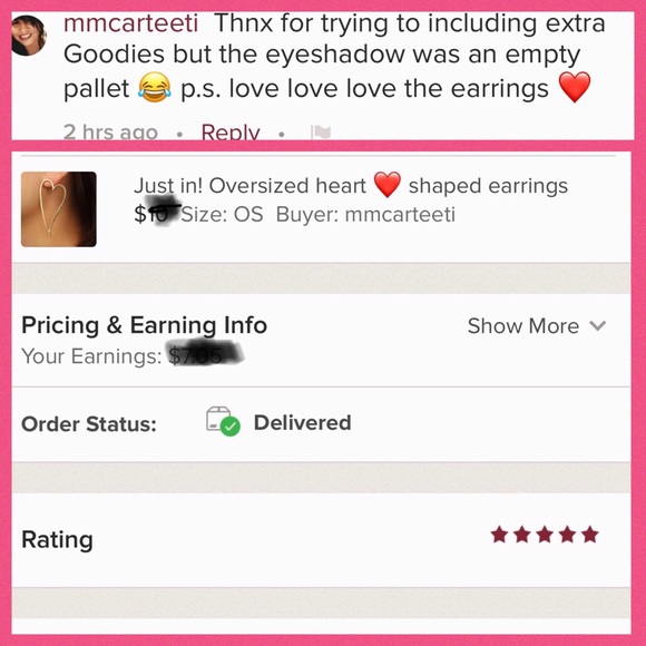 Last Pair! 5⭐️Oversized heart ❤️ shaped earrings - Picture 3 of 7